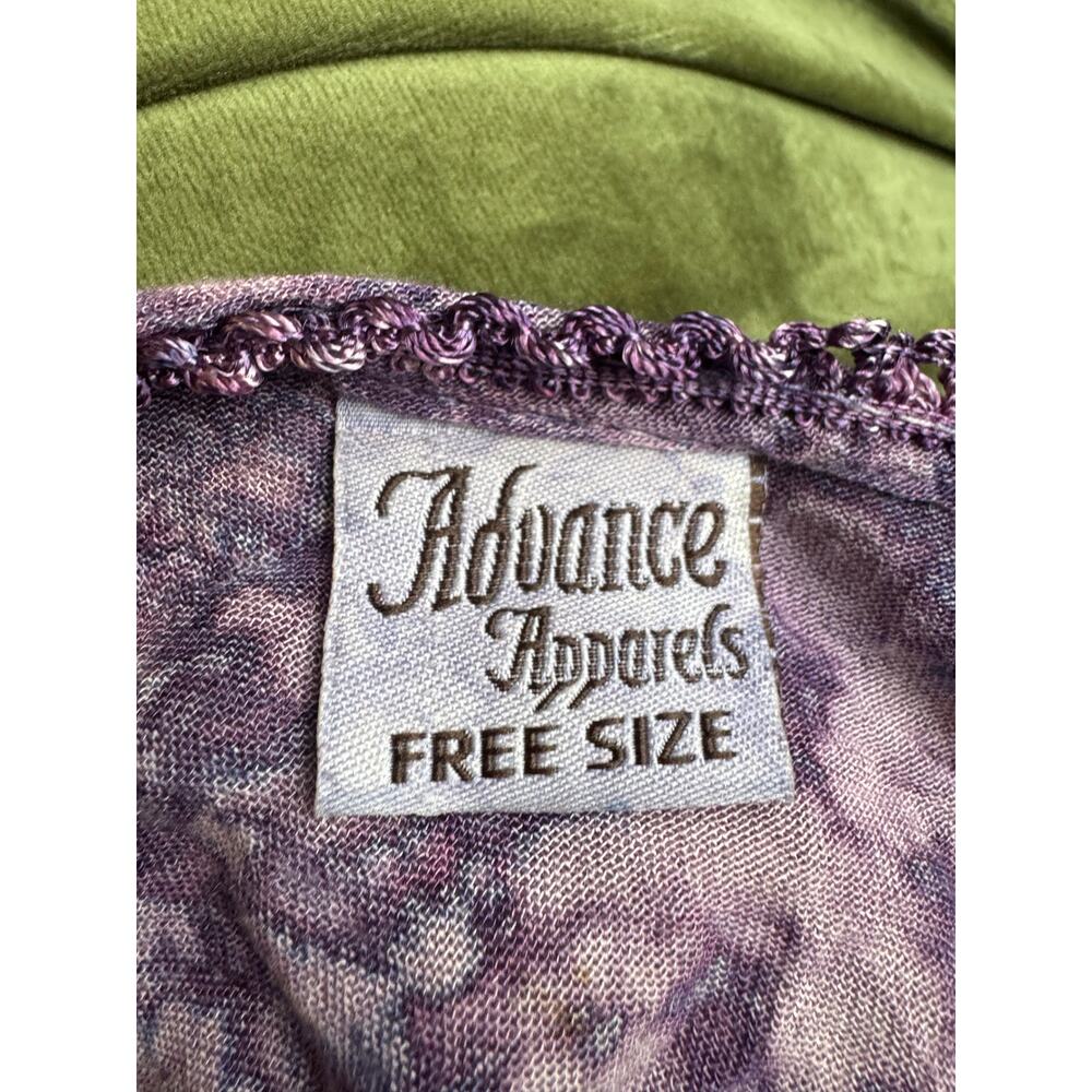 Advance Apparels Purple Boho Crinkle Tunic Top Free Size Est S-M Y2K - Picture 3 of 11